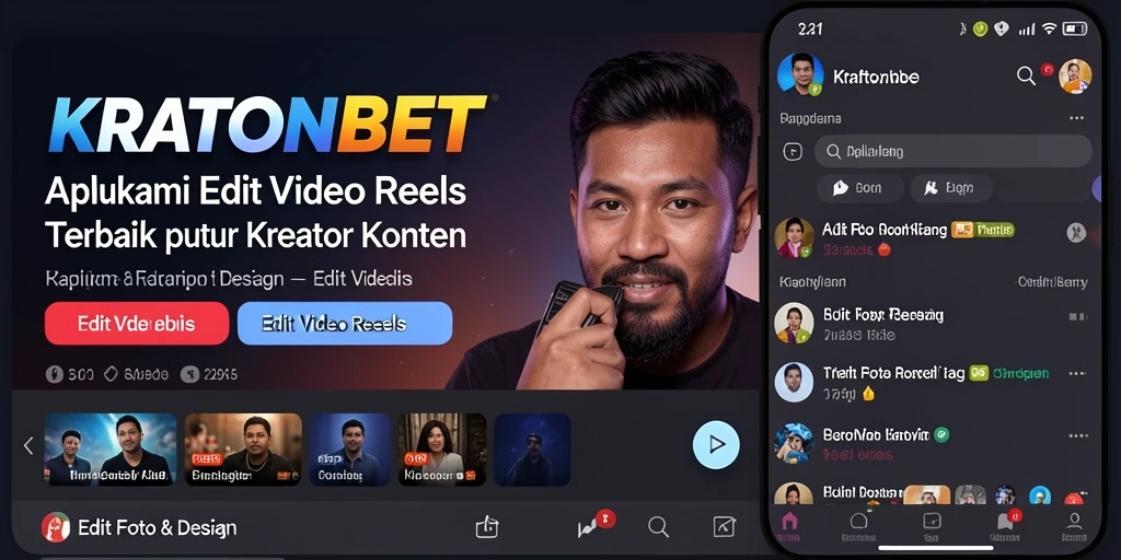 Tampilan antarmuka KRATONBET yang memudahkan editing video reels.