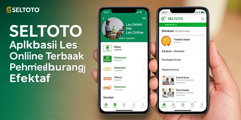 Tampilan antarmuka aplikasi SELTOTO dengan berbagai fitur Les Online.
