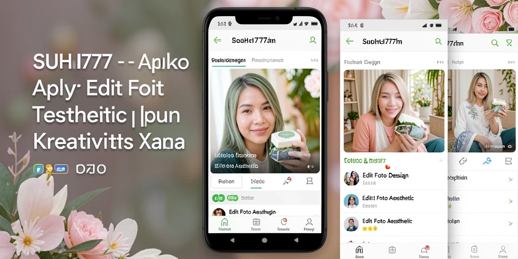Antarmuka aplikasi SUHU777 dengan fitur Edit Foto Aesthetic yang menarik.