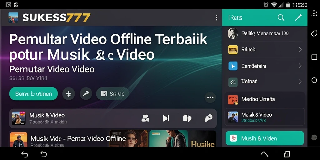 Tampilan antarmuka <strong>SUKSES777</strong> yang menarik dan fungsional untuk Pemutar Video Offline.