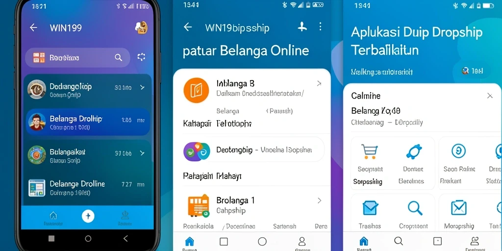 Antarmuka aplikasi WIN199 yang menarik dan fungsional untuk Dropship.